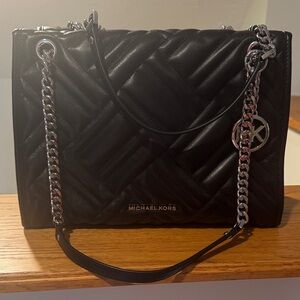 Michael Kors Black Quilted Chain Shoulder Bag